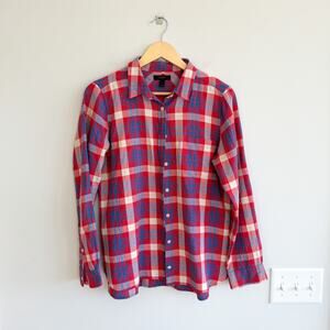 J. Crew Shrunken Boy Shirt in Red Weekend Plaid 8